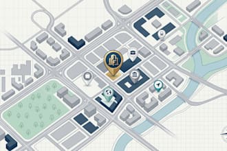 create business map, corporate map, visual map, location map and territory map