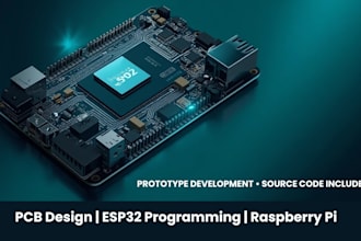 design electronic pcb, esp32 programming, microcontrollers and raspberry pi