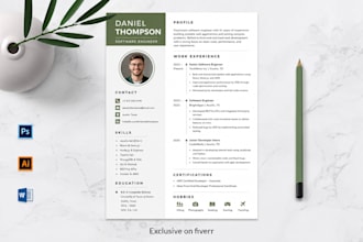 design professional resume, cv and cover letter template
