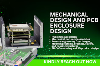 create electronic pcb enclosure design, mechanical parts and reverse engineering