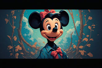 do cute disney cartoon portrait