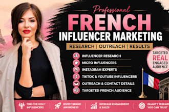 outreach french instagram influencer marketing list, micro influencer research