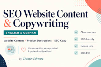 write SEO website content and product descriptions