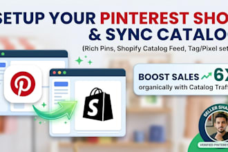 setup pinterest shop, product catalog, and manage shopping ads for shopify