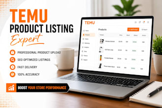 create professional and SEO optimized temu product listings