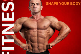 design professional gym poster and social posts on canva