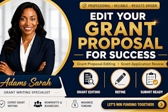 edit grant proposals, grant applications, and grant writing for nonprofits