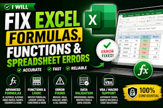 fix excel formulas, functions and spreadsheet errors