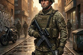 design 2d game art military character design