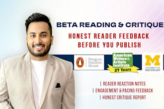 beta read and critique your manuscript with detailed editorial report