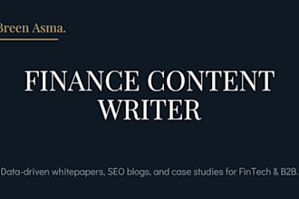 be your expert finance content writer for blogs and websites