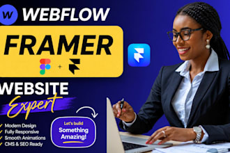 design framer and webflow website, framer landing page, figma to framer webflow