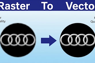 redraw, fix, or recreate any low resolution to vector