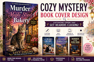 design a captivating cozy mystery book cover for your novel