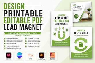 design printable editable pdf lead magnet, kdp lead magnet, redesign lead magnet