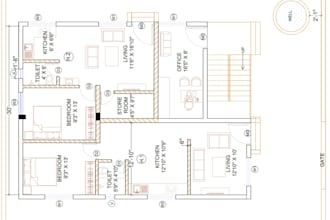 do 2d autocad drawings, floor plans and technical drafting