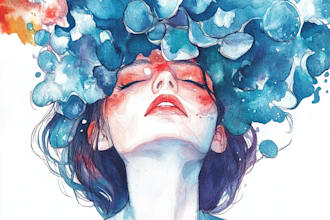 paint an watercolor illustration with a sketch