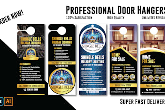 door hanger, rack card, postcard and dl flyer