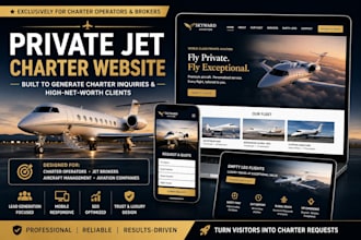 do a private jet charter lead generation website for charter operator and broker