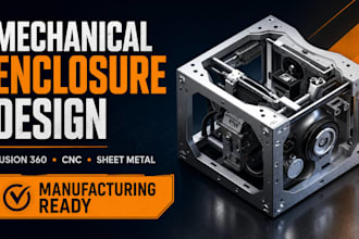design fusion 360 cad models, cnc laser cutting file, sheet metal and enclosure