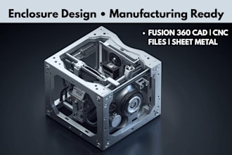 design fusion 360 cad models, cnc laser cutting file, sheet metal and enclosure