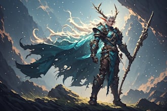 draw fantasy character art for dnd and rpg