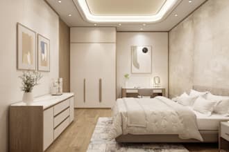 design bedroom interior with 3d visualization