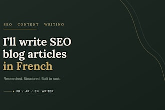 write SEO optimized blog articles in french