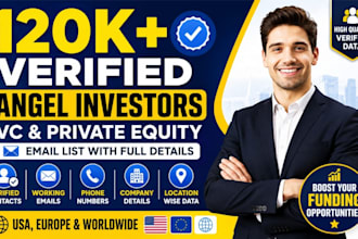 provide 120k angel investor vc and private equity email list with full details