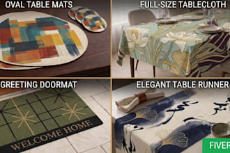 do premium designs for custom doormats, table mats,tablecloth and table runner