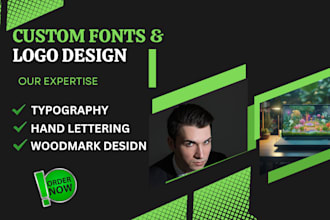 do custom font typography woodmark logo design typeface lettering