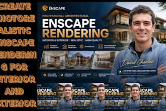 create photorealistic enscape rendering for interior and exterior