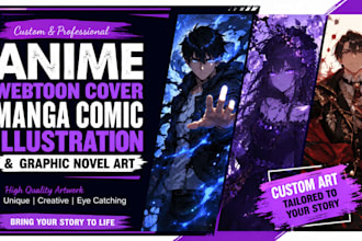 draw anime webtoon cover manga comic illustration and graphic novel art