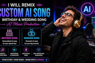 remix custom ai song birthday and wedding song ai music production