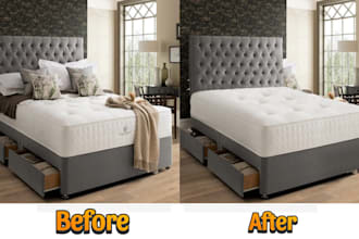 edit, retouch, and color change sofa and furniture photos