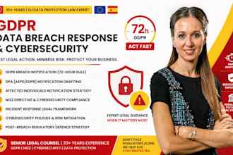 advise on gdpr data breach response and cybersecurity legal strategy