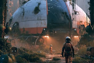 draw sci fi illustration and sci fi sci fi illustration