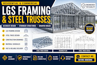 design lgs framing, steel trusses for residential buildings