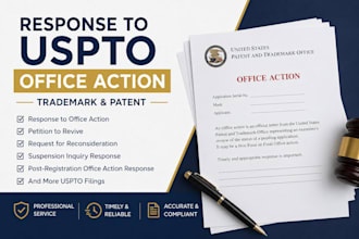 file response to trade mark, patent office action