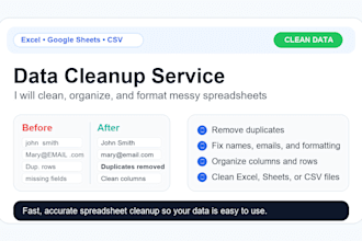 google sheets and data cleanup specialist