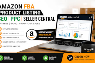 amazon fba product listing SEO PPC seller central optimization keyword research