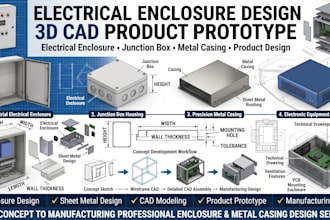 design electrical enclosure, junction box, metal casing pcb product prototype