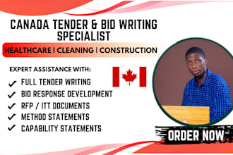 write winning canada healthcare, cleaning and construction tender bids