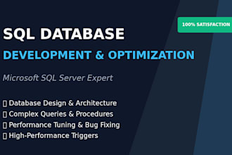 design, develop, and program high performance sql database
