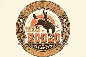 create vintage western cowboy logo and t shirt