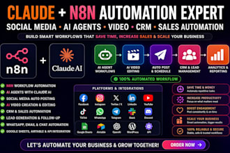 claude n8n social media claude ai video claude code developer claude sales crm