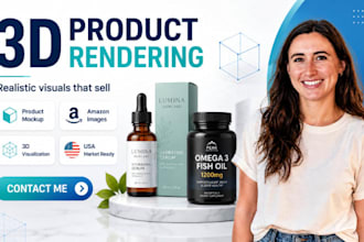 realistic 3d product rendering, product mockup, amazon images, visualization USA