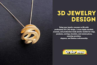 do professional 3d jewelry designs and pendants for manufacturing and rendering