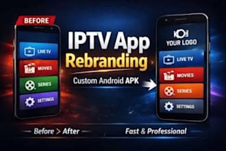 develop or rebrand custom iptv player apps for android , IOS and firestick