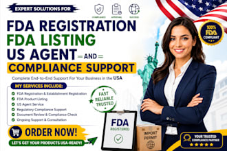 provide fda registration fda listing US agent and compliance support